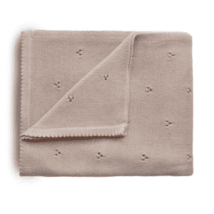Couverture tricoté en pointelle - Poudré