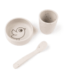 Coffret premier repas en silicone Birdee - Sable