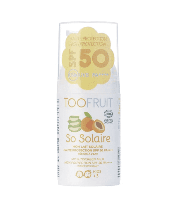 Crème solaire SPF50 Fluide non gras bio Abricot Aloé vera - So Solaire