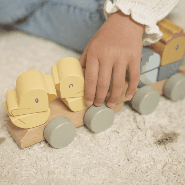 Train à blocs en bois - Little Farm